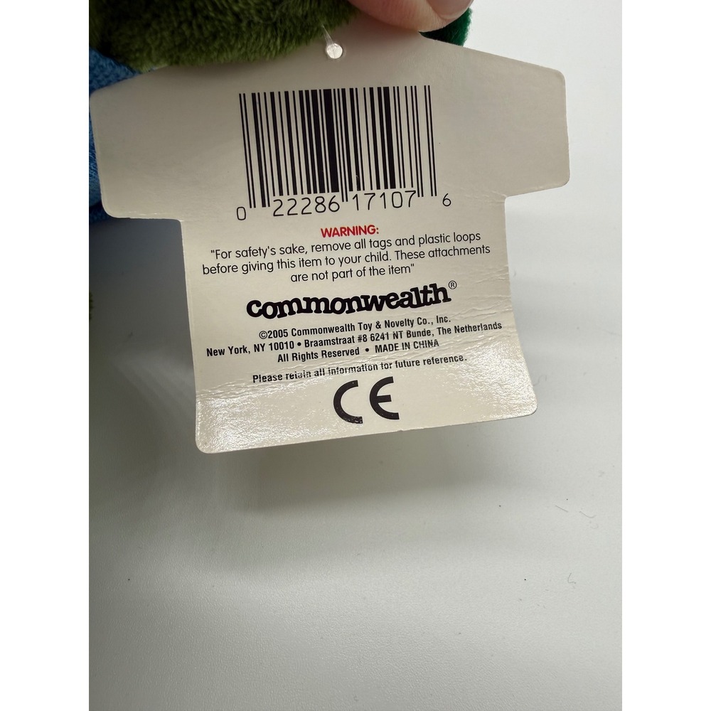 Vintage 2005 Commonwealth Le Harve Crocodile Alligator Plush Green Blue top new - Picture 7 of 7